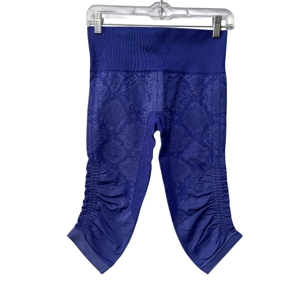 Lululemon Ebb to Street Tight II 21‎ Blue Snakeskin Ruched Cropped Leggings 4